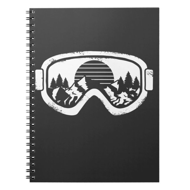 Winter Sport Ski Snowboard Snow Landscape Goggles Notebook (Front)