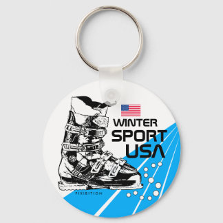 Winter Sport USA Team Ski Boot Keychain