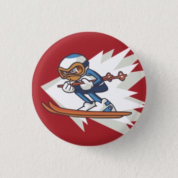 Winter Sports Alpine Skiing Flair Button by arncyn at Zazzle