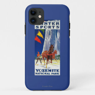 Winter Sports at Yosemite PosterYosemite, CA iPhone 11 Case