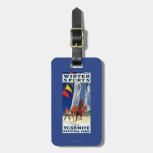 Winter Sports at Yosemite PosterYosemite, CA Luggage Tag