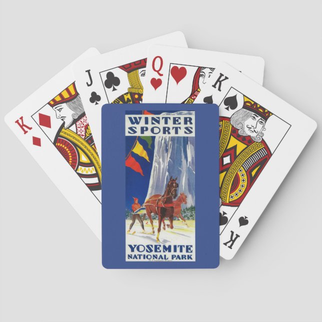 Winter Sports at Yosemite PosterYosemite, CA Poker Cards (Back)