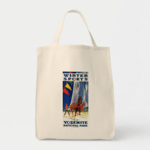 Winter Sports at Yosemite PosterYosemite, CA Tote Bag