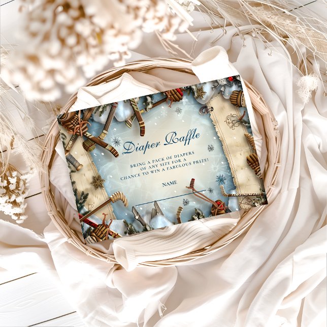 Winter Sports Baby Shower Diapper Raffle Enclosure Card (Creator Uploaded)