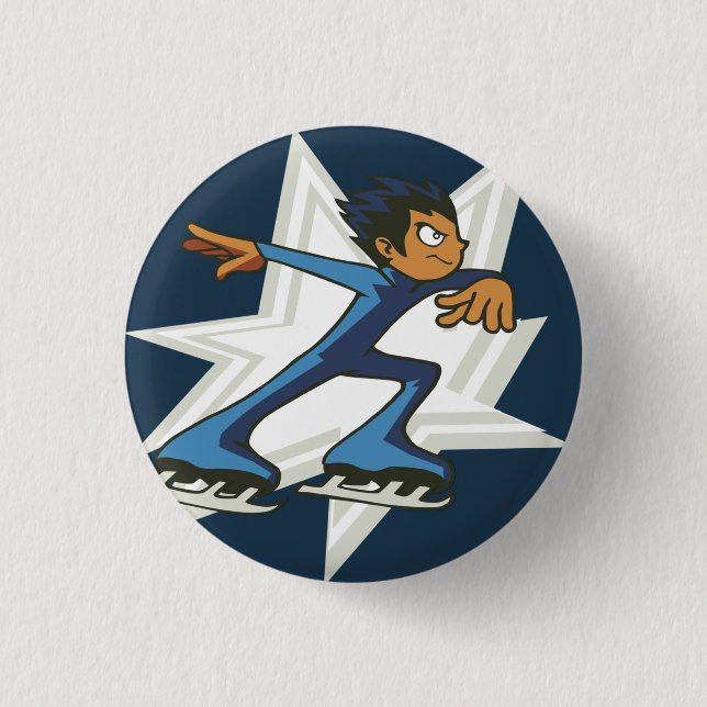 Winter Sports Figure Skater Flair Pinback Button (Front)