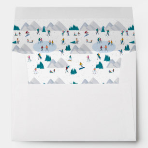Winter Sports Holiday Fun Pattern Envelope