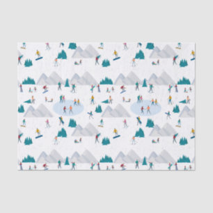 Winter Sports Holiday Fun Pattern Tissue Paper