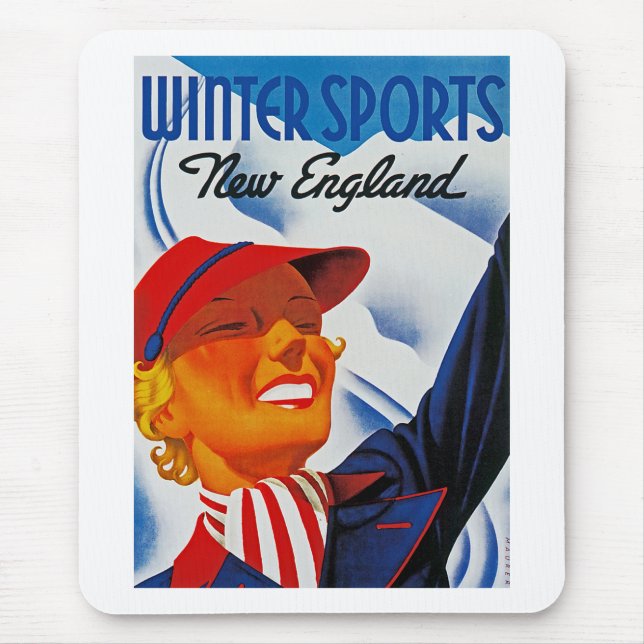 Winter Sports in New England Mouse Pad (Front)