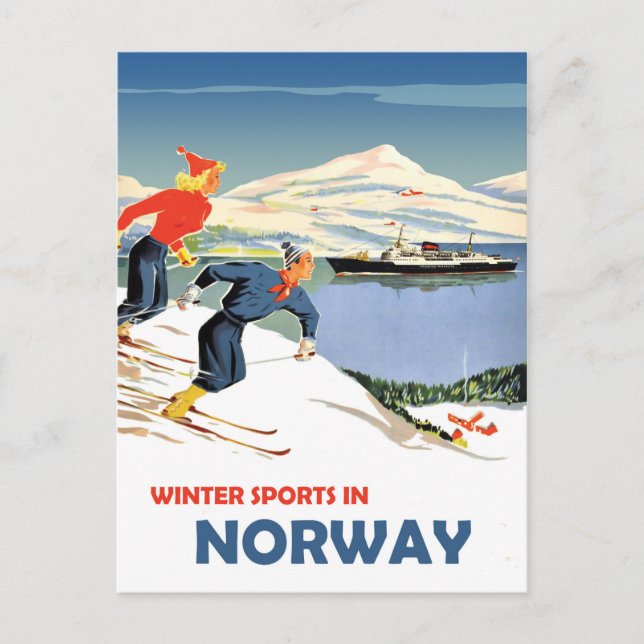 Winter Sports in Norway Postcard (Front)