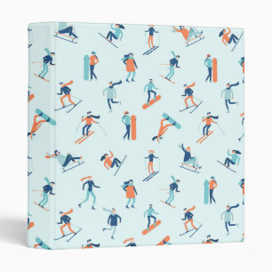 Winter Sports Pattern 3 Ring Binder