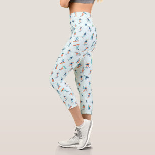 Winter Sports Pattern Capri Leggings