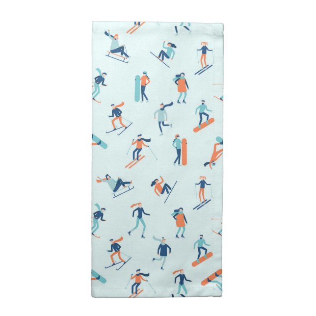 Winter Sports Pattern Cloth Napkin (Half Fold)