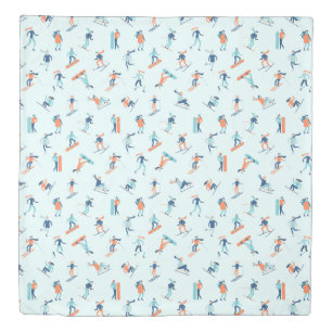 Winter Sports Pattern Duvet Cover