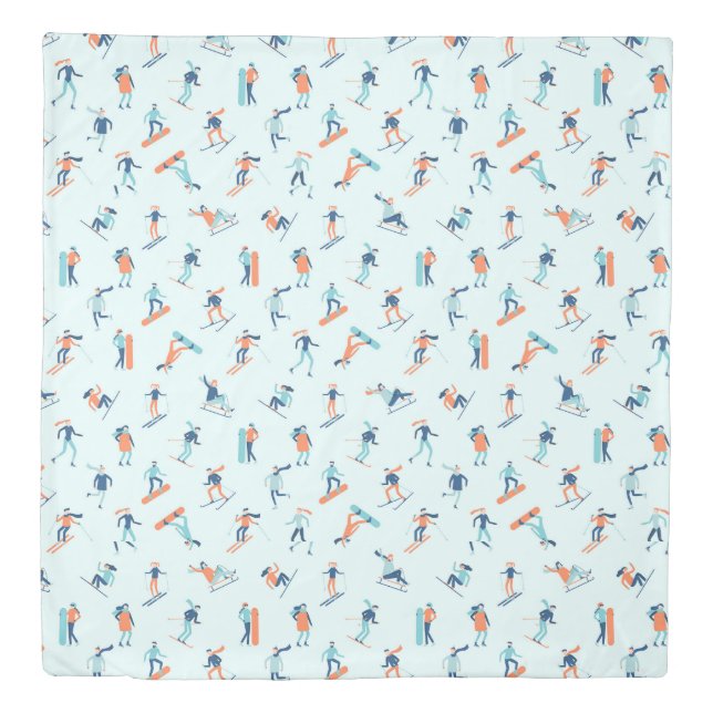 Winter Sports Pattern Duvet Cover (Front)