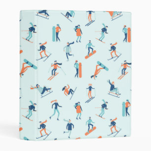 Winter Sports Pattern Mini Binder