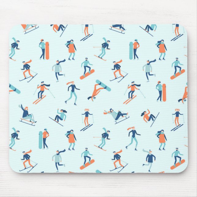 Winter Sports Pattern Mouse Pad (Front)