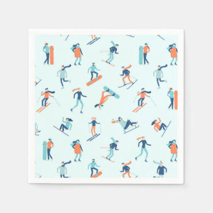 Winter Sports Pattern Napkins