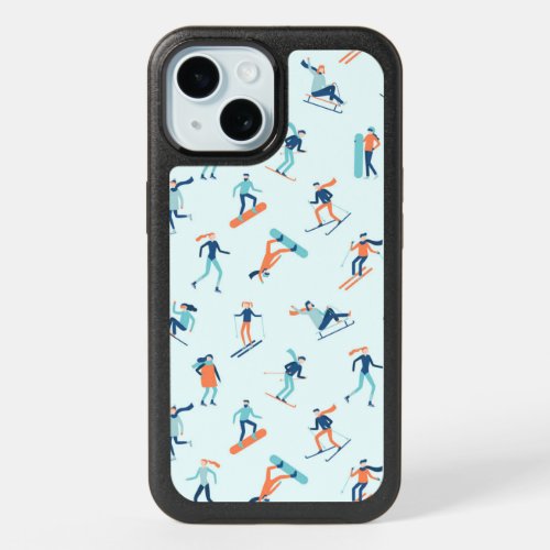 Winter Sports Pattern iPhone 15 Case