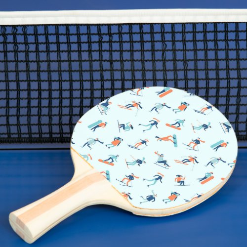 Winter Sports Pattern Ping Pong Paddle