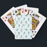 Winter Sports Pattern Poker Cards<br><div class="desc">Check out this cute pattern featuring people in various winter sport activities.</div>