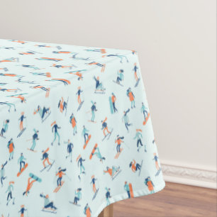 Winter Sports Pattern Tablecloth
