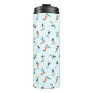 Winter Sports Pattern Thermal Tumbler
