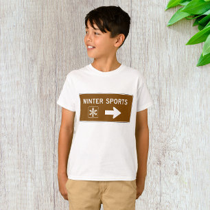 Winter Sports Road Sign T-Shirt