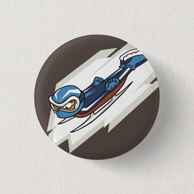 Winter Sports Skeleton Flair Pinback Button (Front)