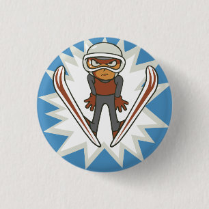 Winter Sports Ski Jumper Flair Pinback Button