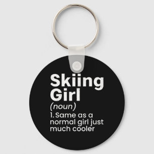Winter Sports Skiing Girls Funny Definition Player Keychain