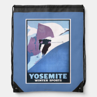 Winter Sports Skiing Promotional Poster Drawstring Bag