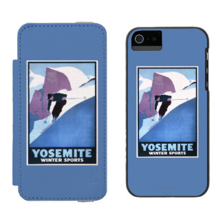 Winter Sports Skiing Promotional Poster Wallet Case For iPhone SE/5/5s