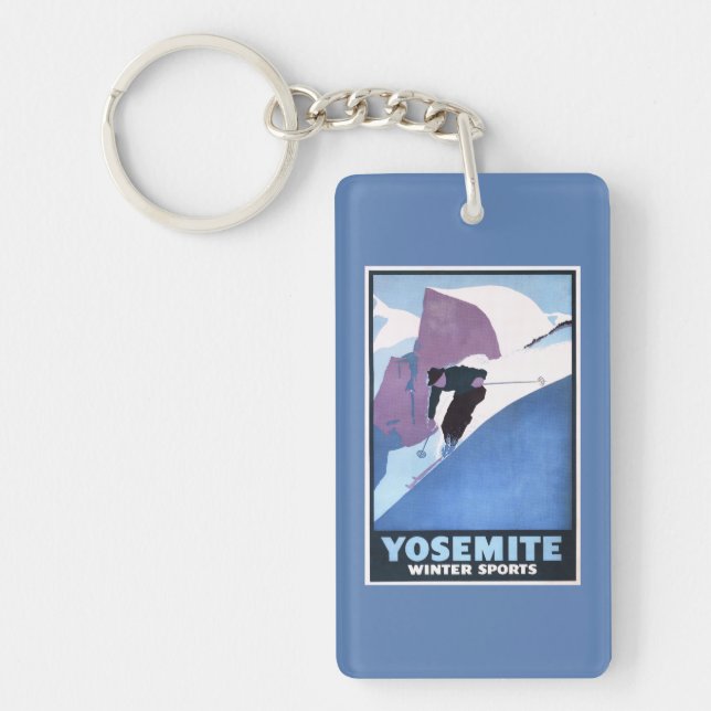 Winter Sports Skiing Promotional Poster Keychain (Front)