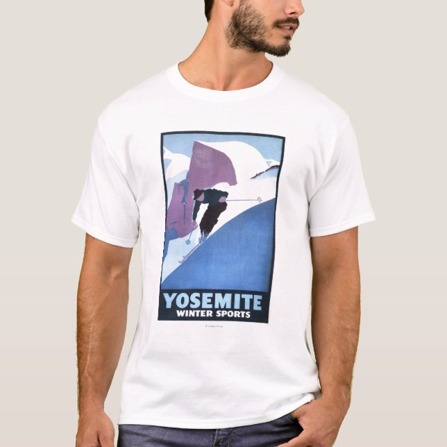 Winter Sports Skiing Promotional Poster T-Shirt (Front)