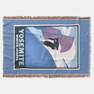 Winter Sports Skiing Promotional Poster Throw Blanket