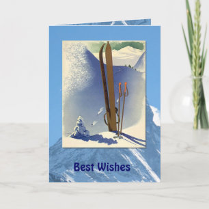 Winter Sports - Vintage ski scene Card