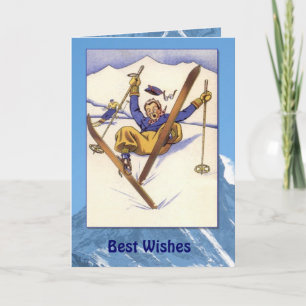 Winter Sports - Vintage tumble in the snow Card