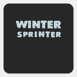 Winter Sports - Winter Sprinter - Ski Shirt Square Sticker