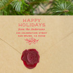 Winter Sprig Happy Holidays Name & Return Address Rubber Stamp<br><div class="desc">Easily personalize these custom Winter Sprig Happy Holidays Name & Return Address rubber stamps with your own names and address. To customize these rubber stamps, click on "Personalize this template" and change the text in the boxes provided. Available with different ink pad colors (not included) in square sizes 1 inch,...</div>