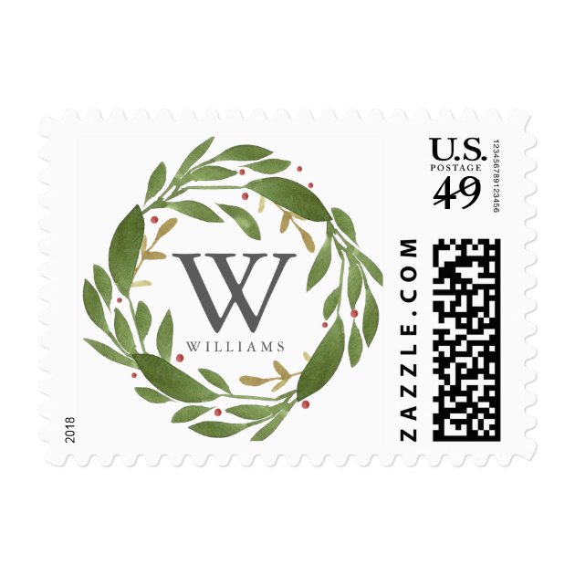 Winter Sprigs Monogrammed Stamp