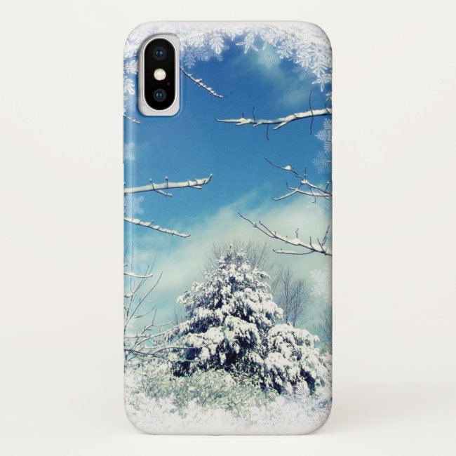 Winter Spruce Tree in Snow iPhone XS Case