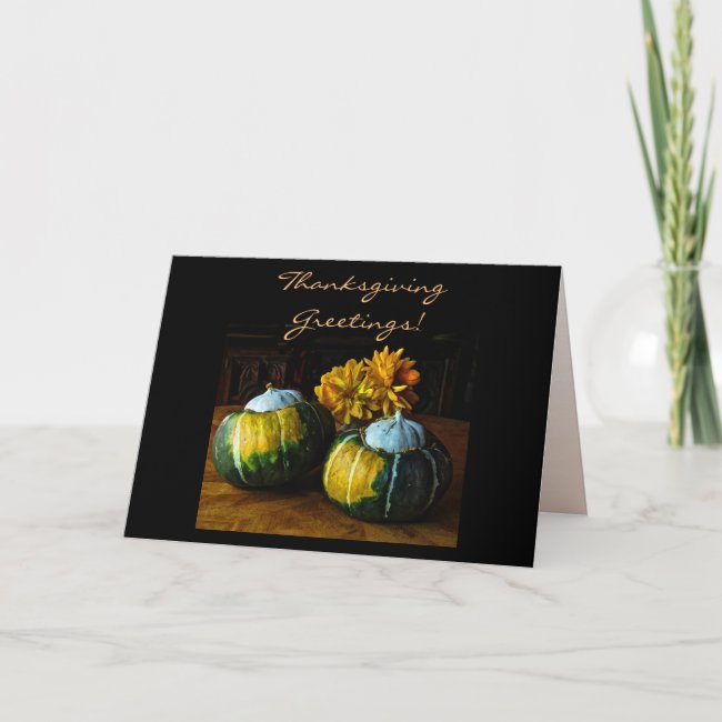 Winter Squash and Flowers Thanksgiving Card