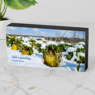 Winter Squash in Snow - Personalized Wooden Box Sign