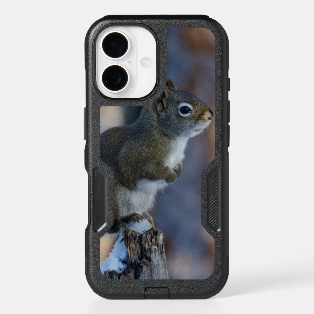 Winter Squirrel, Adorable Brown Animal Otterbox iPhone Case (Back)
