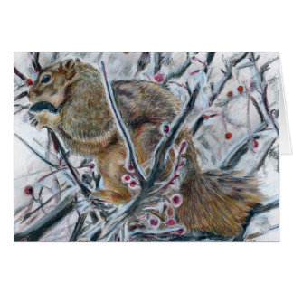 Winter Squirrel in Tree Cards