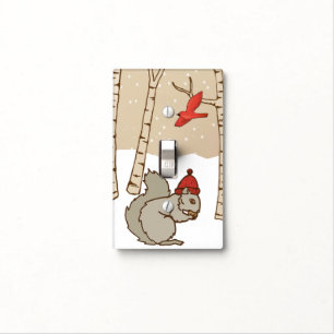 Winter Squirrel Light Switch Cover