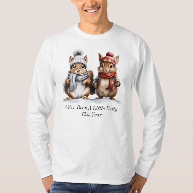 Winter Squirrel Long Sleeve T-Shirt (Front)