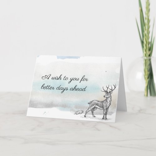 Winter Stag Better Days Ahead Card