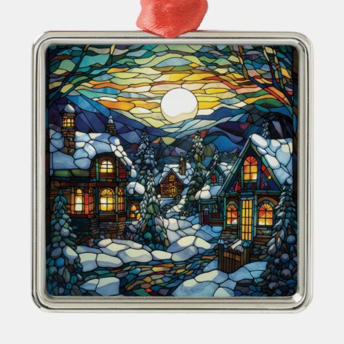 Winter Stained Glass Christmas Ornament