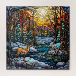 Winter Stained Glass Puzzle